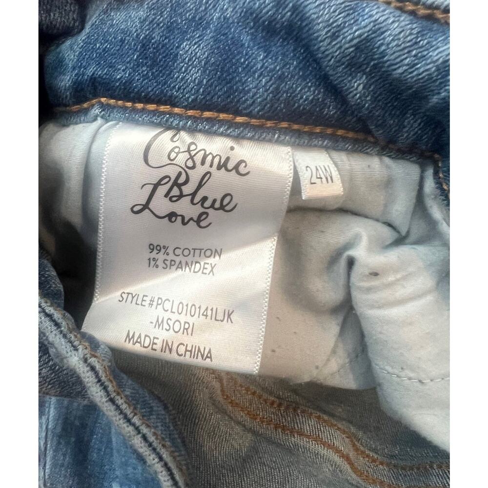 Cosmic Blue Love Straight Leg Jeans Size 24 W Womens Faded RN8555 - Picture 5 of 7